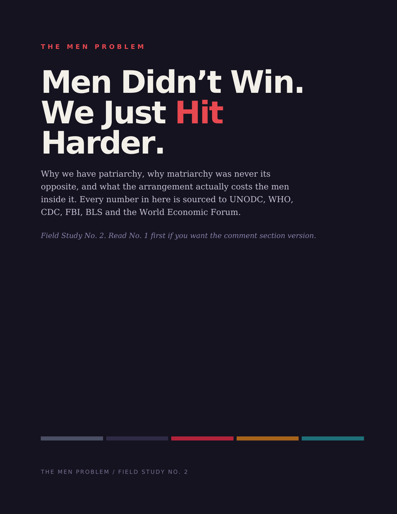 Men Didn't Win. We Just Hit Harder.